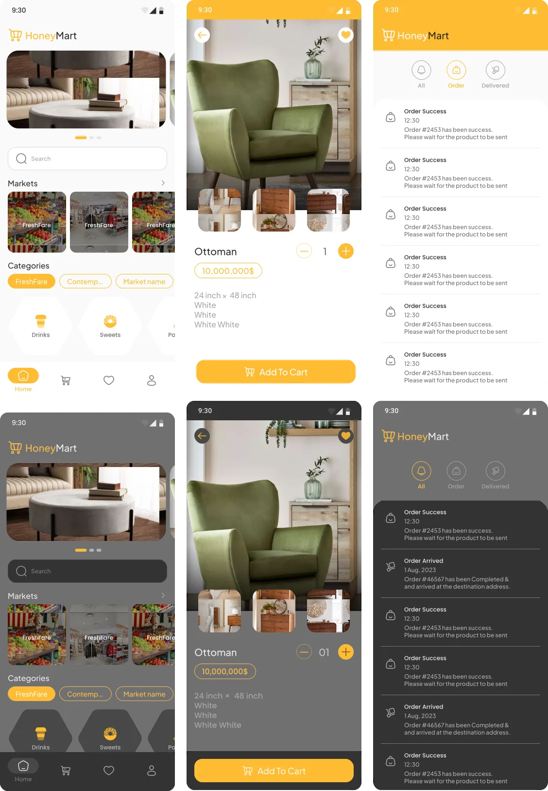 Honey Mart App Suite — حزمة تطبيقات Android متعددة الوحدات — عرض المنتج الرئيسي